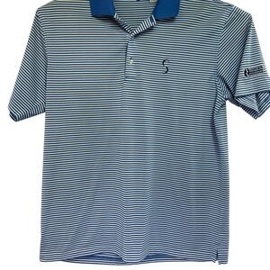 Sendak‎ C.C. Sz large Blue and White Striped Polo Shirt (H13)